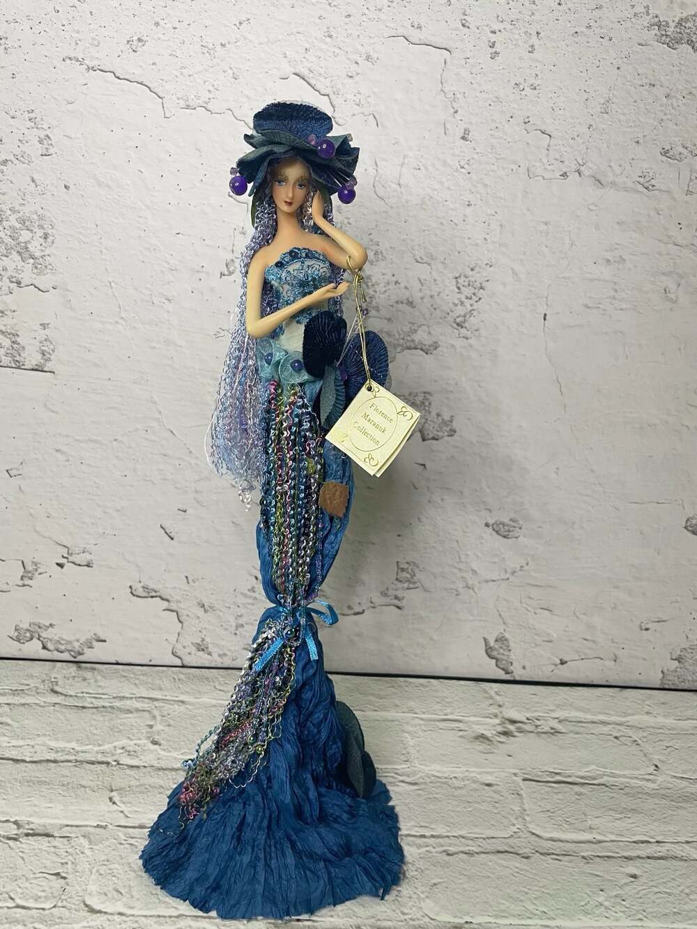 Florence Maranuk Collection Limited Edition Tarquin Doll Blue Flowers Beads